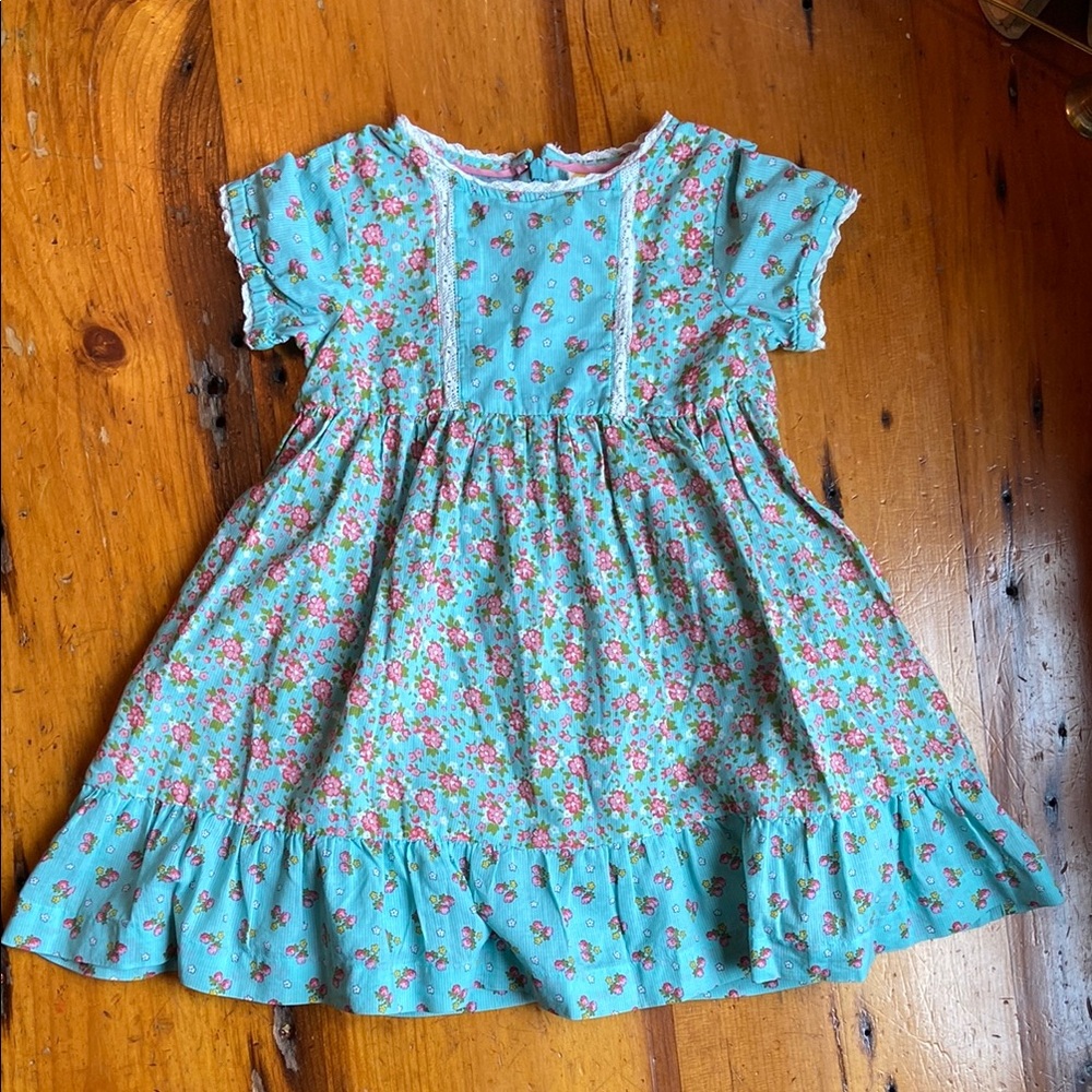 Mini Boden Floral Blue Kids Dress